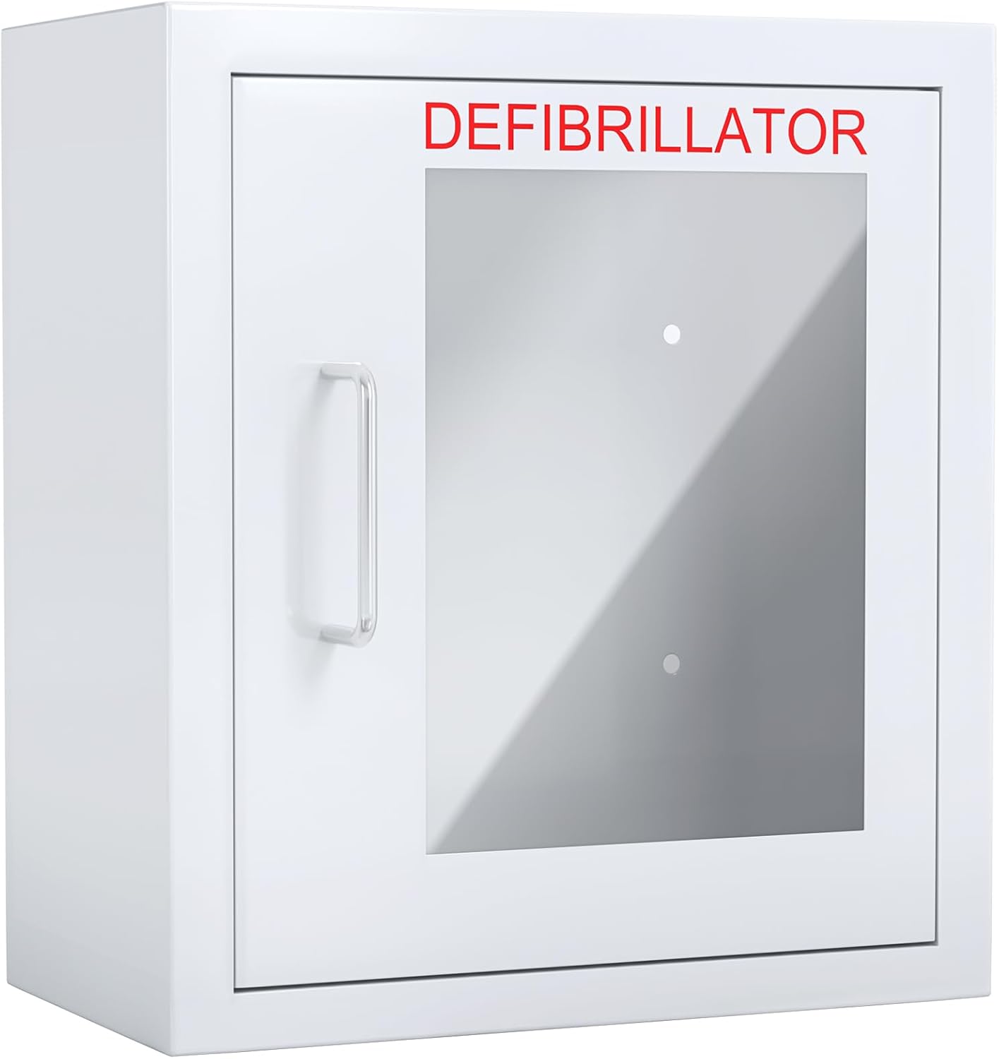NLShan Armario AED, gabinete de almacenamiento de montaje en pared con placa de acero de metal y cerradura magnética, 14 x 7.9 x 14.2 pulgadas,