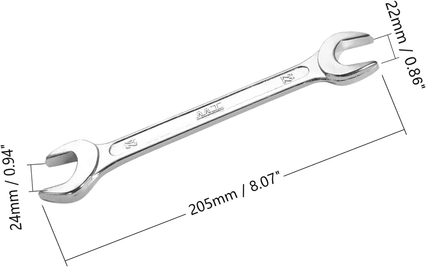 Utoolmart Llave doble de extremo abierto, llave métrica de 8.071 in de longitud, herramienta de reparación de llaves de 0.866 in x 0.945 in, acero