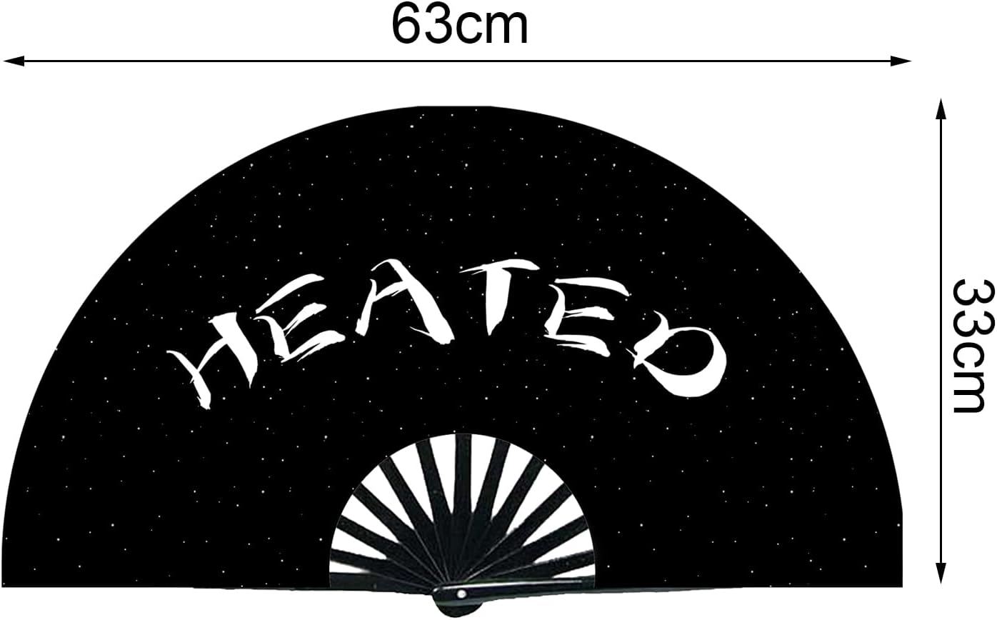 Ventilador de mano con calefacción para conciertos grandes, ventilador renacentista plegable de mano, ventilador de festival, ventilador de mano de