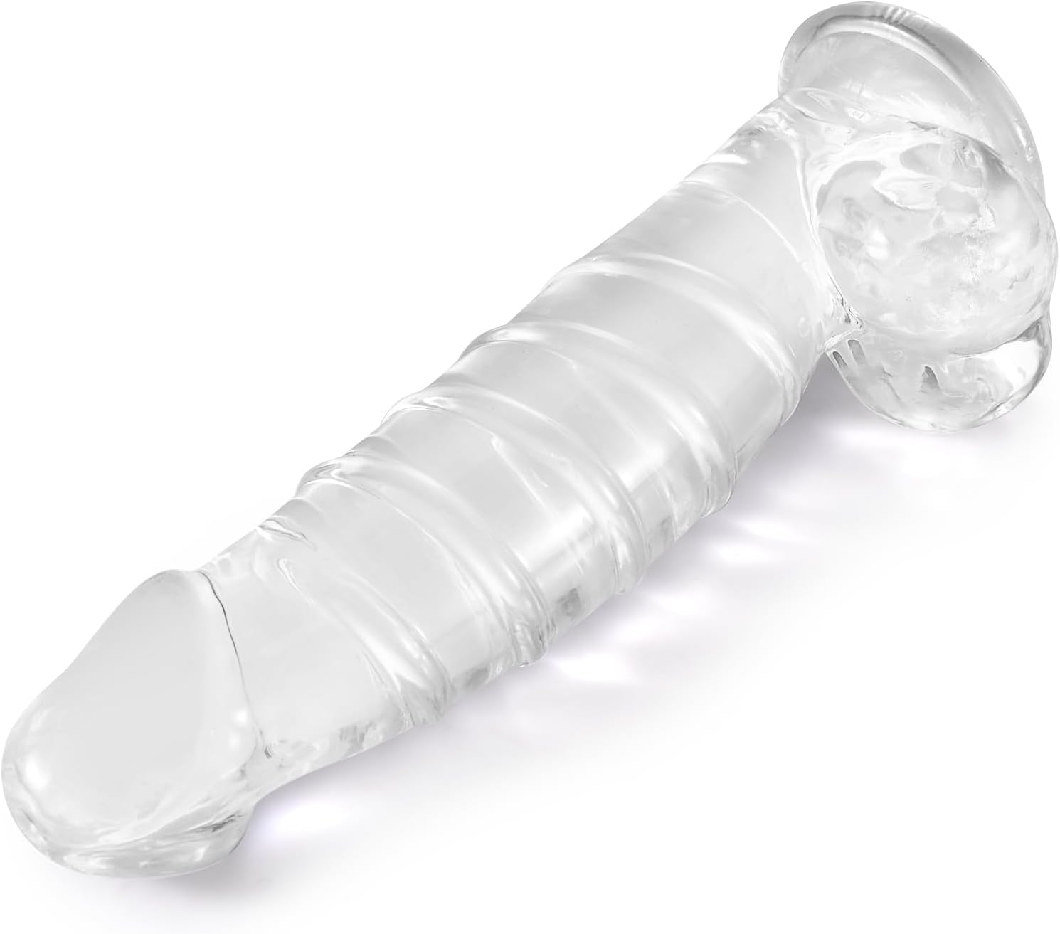 Aobrong Consolador grande y realista, consolador suave de punto G de gelatina de 10.04 pulgadas con ventosa, juguete sexual para adultos, enchufe