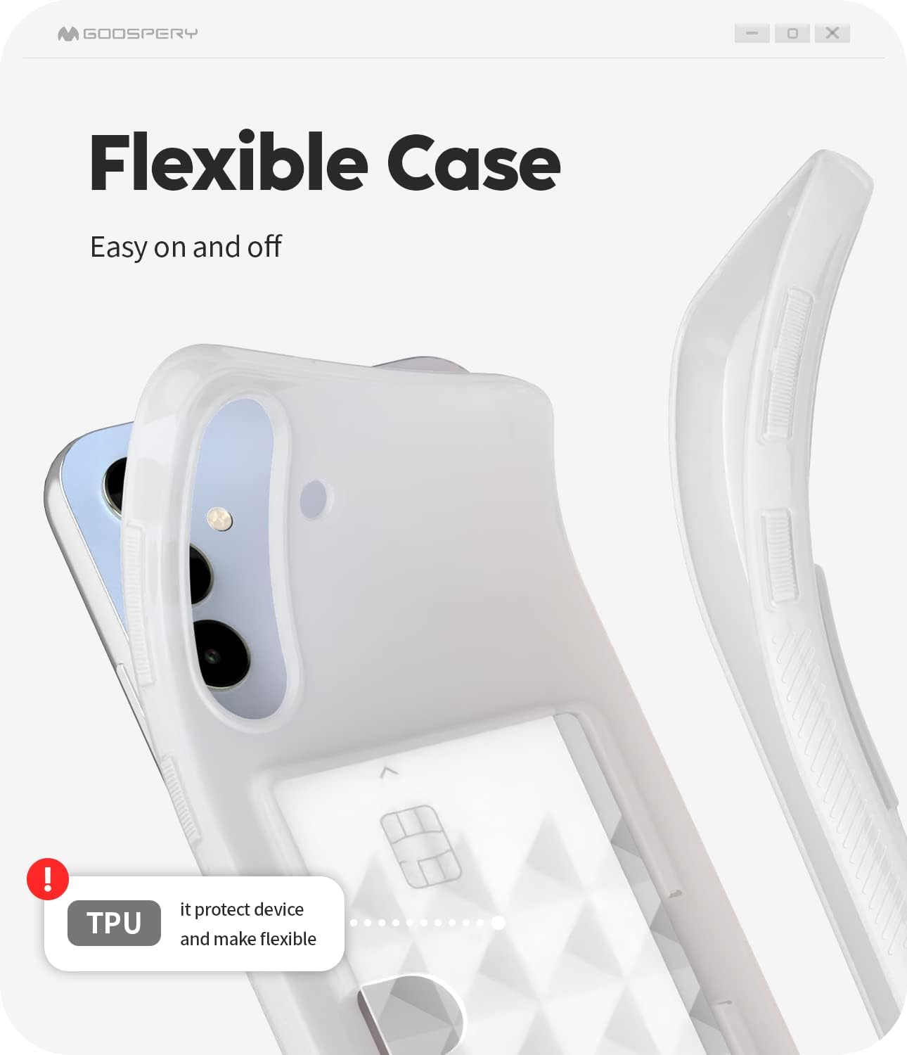 GOOSPERY Rail 2 – Funda para tarjetas con tarjetero compatible con Galaxy A34 5G silicona ligera + protección suave Soporte para tarjetas de