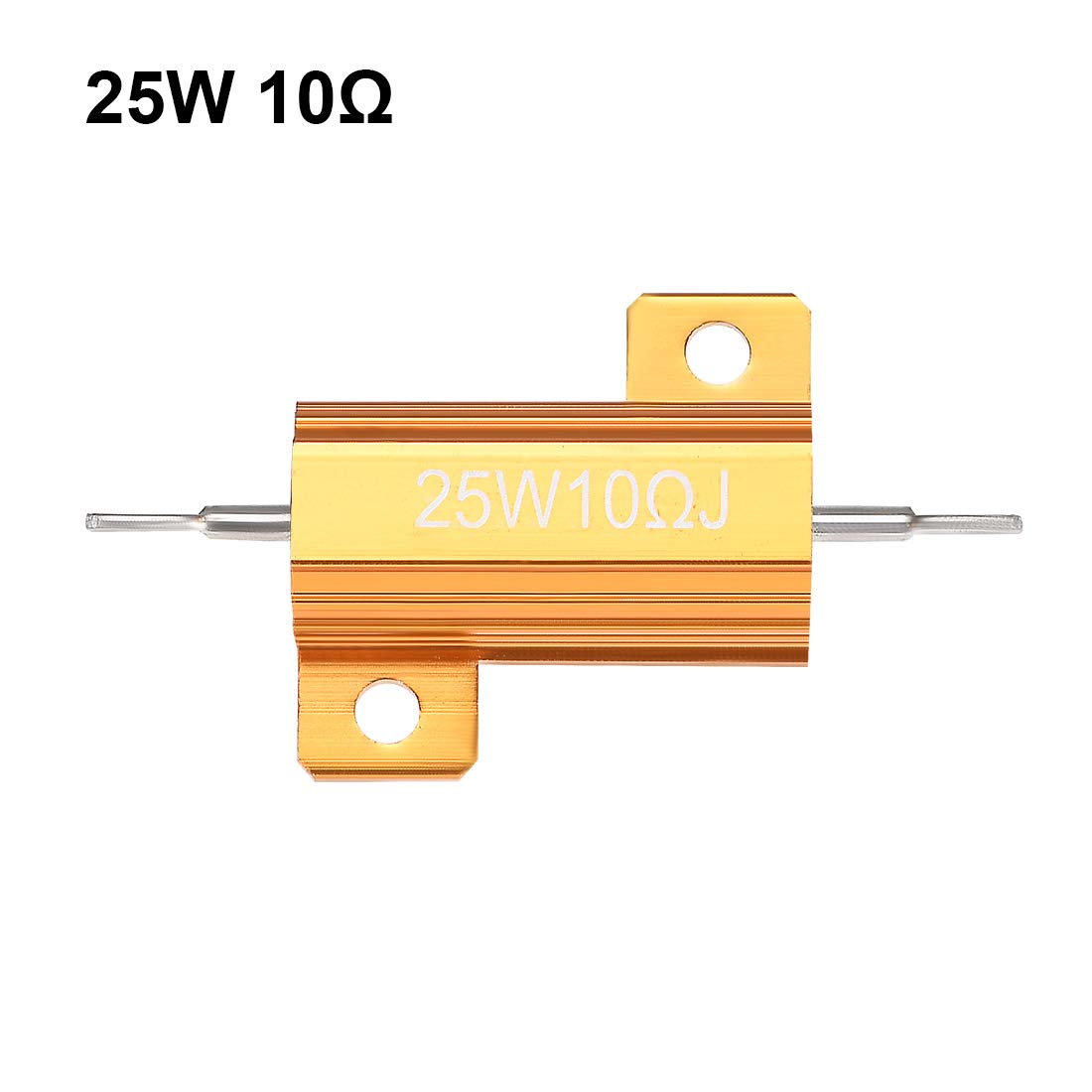 uxcell 25 W 10 Ohm 5% de aluminio de la carcasa de la resistencia del tornillo del grifo del chasis montado en la caja de aluminio con alambre