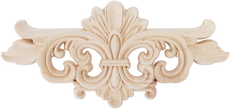 2 piezas de apliques tallados con flores, decoración de muebles, decoración de muebles, decoración de madera, floral, esquina, accesorios