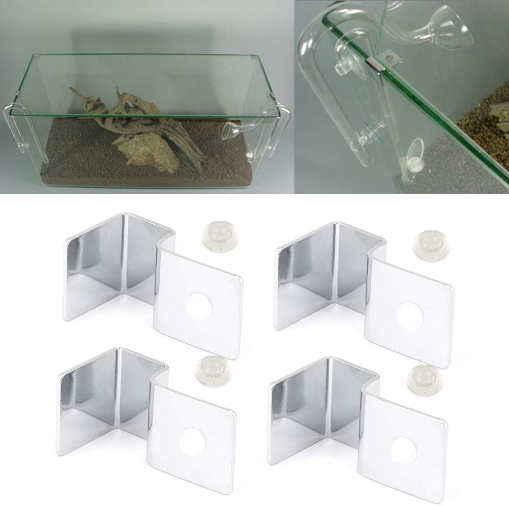 TOPINCN Soporte para cubierta de acuario, 4 piezas, acero inoxidable, para pecera, tapa de tanque de peces, soporte (0.472in)