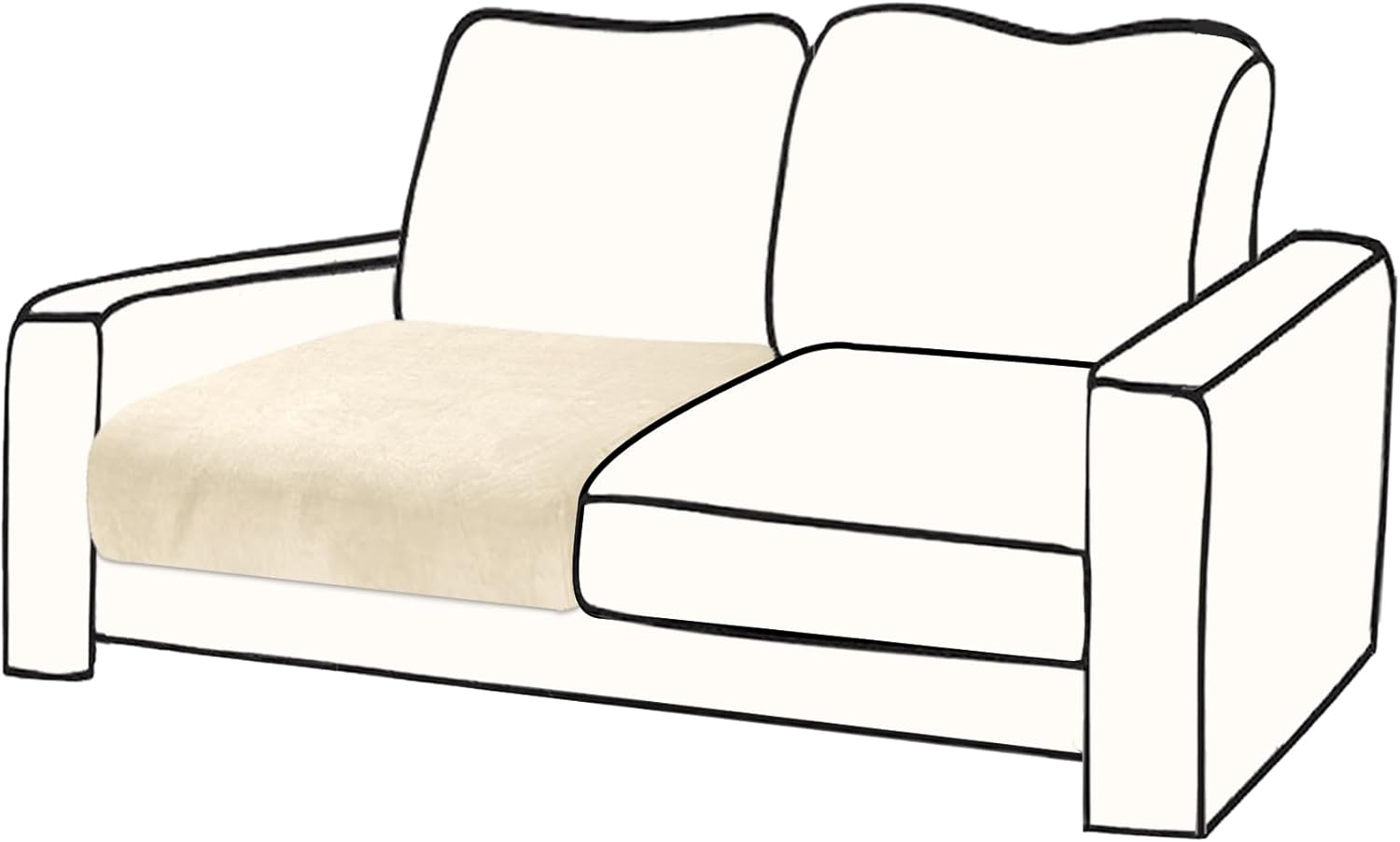 BT.WA Funda de cojín de terciopelo para sofá, 1 pieza, funda elástica para sillón seccional, fundas para sofá seccional separado, protector de