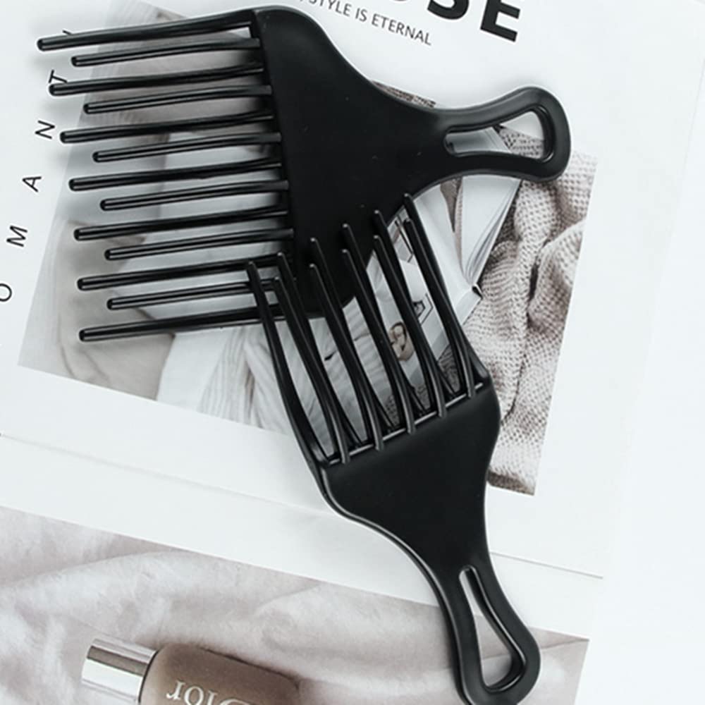 2 peines para desenredar el cabello, peines de plástico afro púas profesionales para el cabello, peines de dientes anchos para hombre y mujer