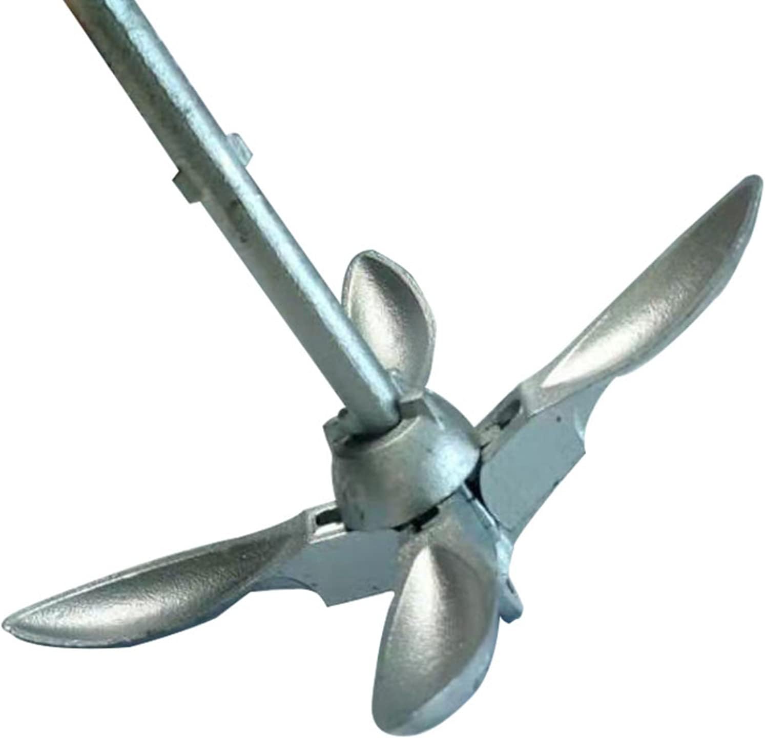 ISURE MARINE Ancla de barco de 3.3 lbs3.5 libras, kit de anclaje galvanizado para pesca de kayak, sistema de anclaje plegable para accesorios de