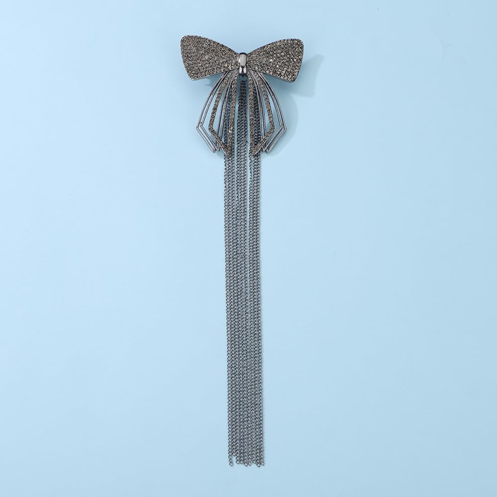 Pinza para el pelo de mariposa de cristal con diamantes de imitación de mariposa dorada con borla larga, pinza de mandíbula de mariposa de metal,