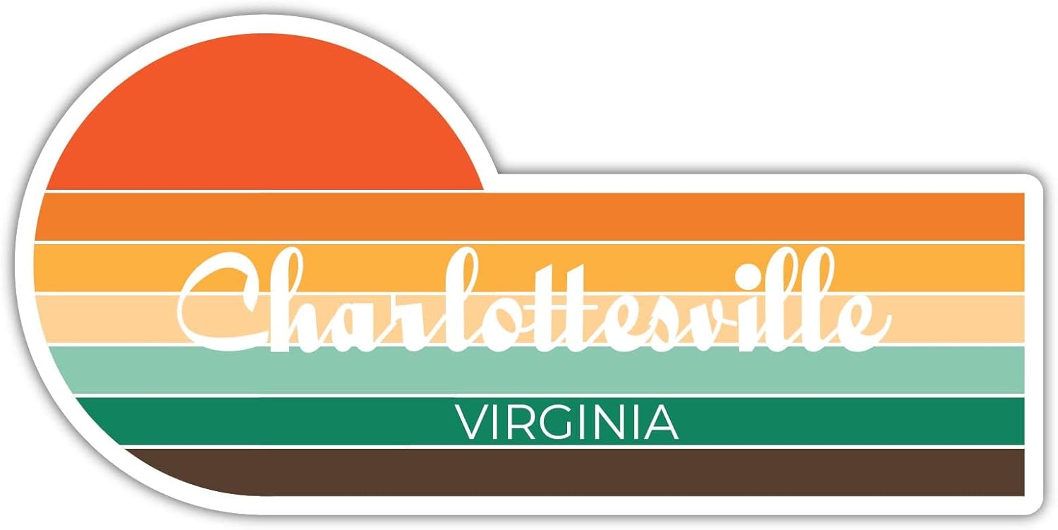 Charlottesville Virginia – Imán para nevera (4 x 2.25 pulgadas), diseño estético retro vintage de los años 70