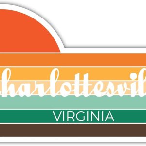 Charlottesville Virginia – Imán para nevera (4 x 2.25 pulgadas), diseño estético retro vintage de los años 70 Charlottesville Virginia – Imán para nevera (4 x 2.25 pulgadas), diseño estético retro vintage de los años 70