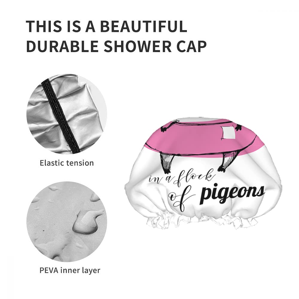 Swono Fnuuy – Gorro de ducha para gatos, diseño de dibujos animados con flamenco rosa, impermeable, doble capa, perfecto para todas las longitudes y
