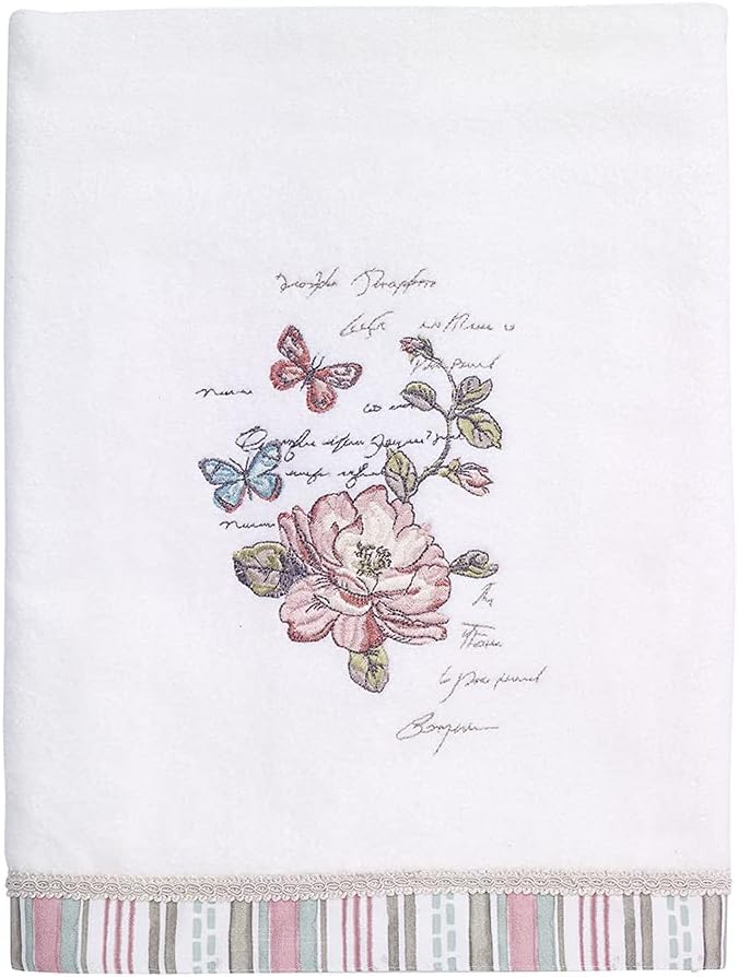 Avanti Linens – Toalla de baño, toalla de algodón suave y absorbente (colección Butterfly Garden)