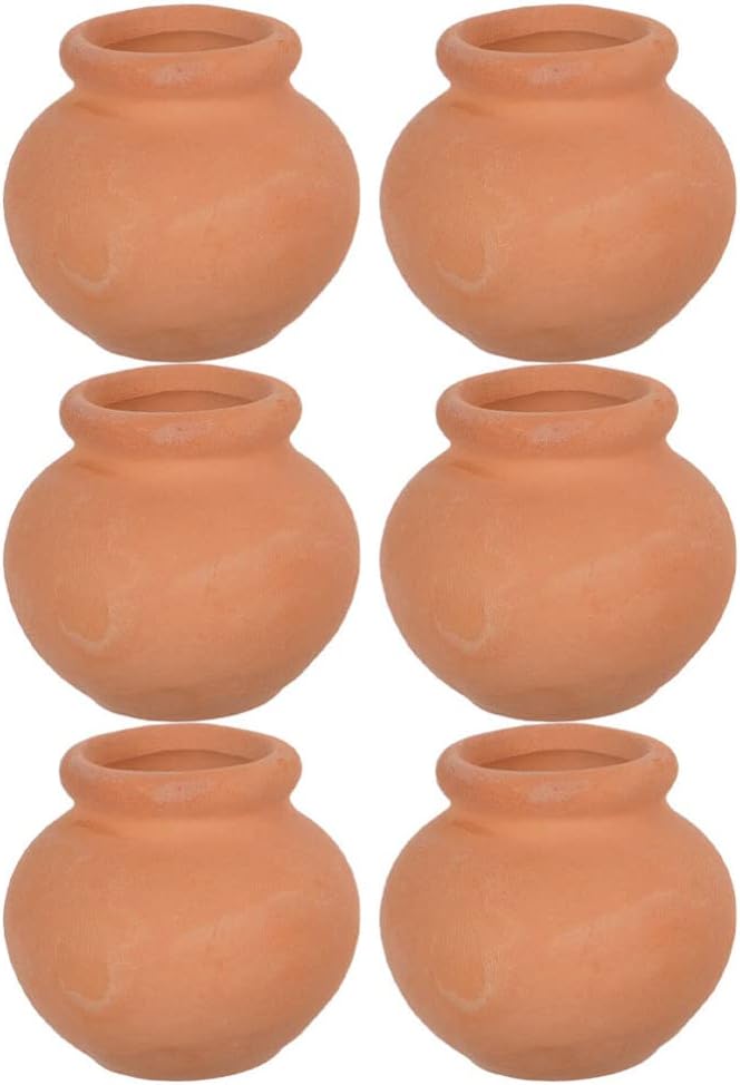 Yardwe 6 macetas de arcilla de terracota, mini macetas de flores para suculentas, cactus, vivero, macetas para bricolaje, hogar y oficina,