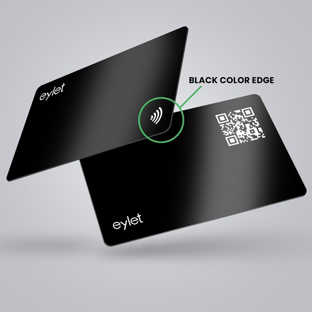 Paquete de 5 tarjetas de visita digitales negras – NO SUBS  Tarjetas de visita digitales habilitadas para NFC