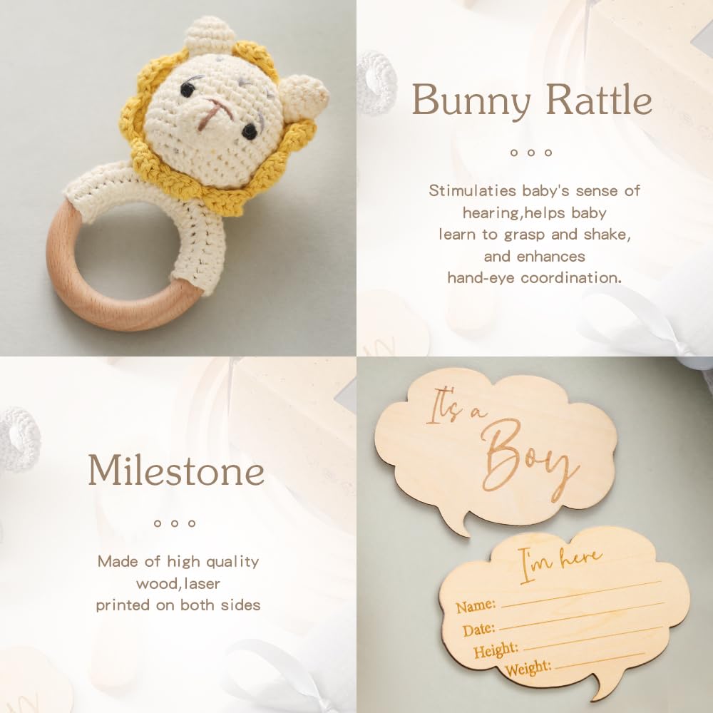 Nuevo regalo para bebé, regalos de bebé para baby shower, juego de regalos neutros para recién nacidos, regalos de revelación de género, caja de