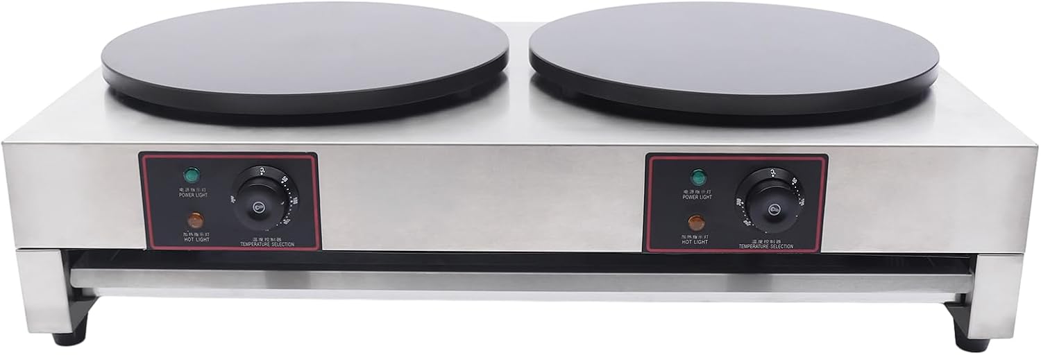 Máquina para hacer crepas, sartén eléctrica antiadherente de 110 V, máquina comercial para hacer crepas, crepes de acero inoxidable para desayunar