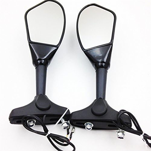 SMT-Gloss – Espejos laterales de señal de giro LED integrados color negro compatible con Suzuki GSXR 600750 GSXR 1000 1100 Hayabusa GSF 600S 1200