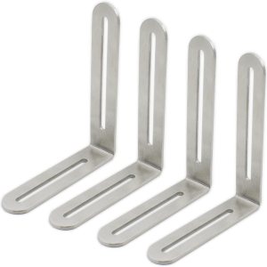 ULIFESTAR – 4 soportes de esquina ajustables en forma de L, resistentes y gruesos de acero inoxidable, soportes en ángulo recto, soporte ranurado en ULIFESTAR – 4 soportes de esquina ajustables en forma de L, resistentes y gruesos de acero inoxidable, soportes en ángulo recto, soporte ranurado en