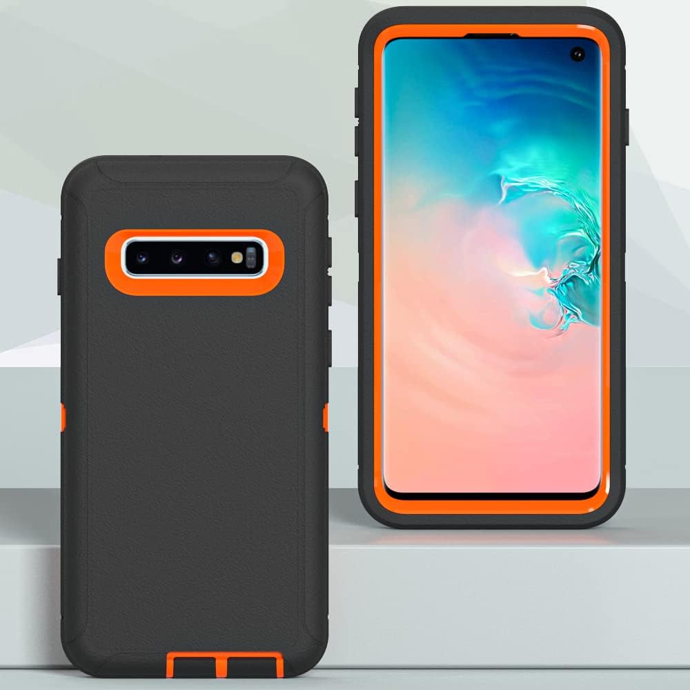 Funda para Samsung Galaxy S10, resistente, resistente, a prueba de golpes, protección contra caídas, para Samsung Galaxy S10, color negro y naranja