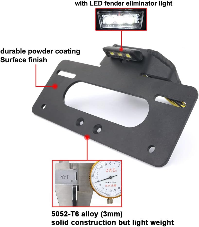 Xitomer Soporte para placa de matrícula compatible con Polaris Slingshot BaseSLSL LESLR 2015-2017 Fender Eliminator Slingshot GT LE 2018-2020