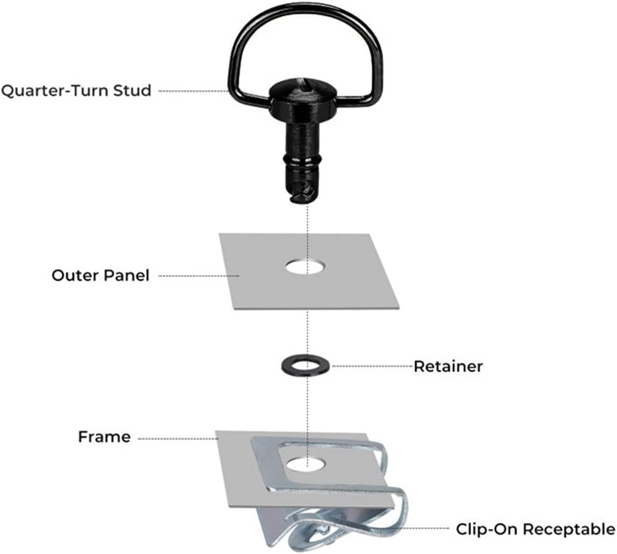TENREV LCCDZ – Anillo en D de liberación rápida para motocicleta de 0.669 in, accesorios de motocicleta compatibles con Ninja 400 Z650 Z750 Z800