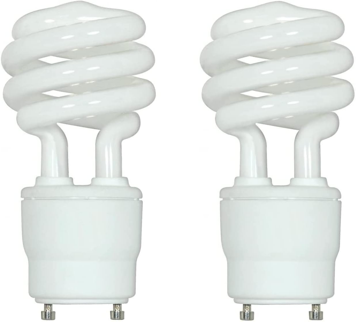 Satco S8205 – Lámpara fluorescente compacta con base GU24 de 18 W, 2700 K, 2700 K, 2 unidades, blanco cálido, 75 W igual