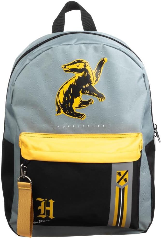 Bioworld Harry Potter Hufflepuff – Juego combinado de mochila para laptop de 16 pulgadas y cordón, Multi colorido, Personalizado