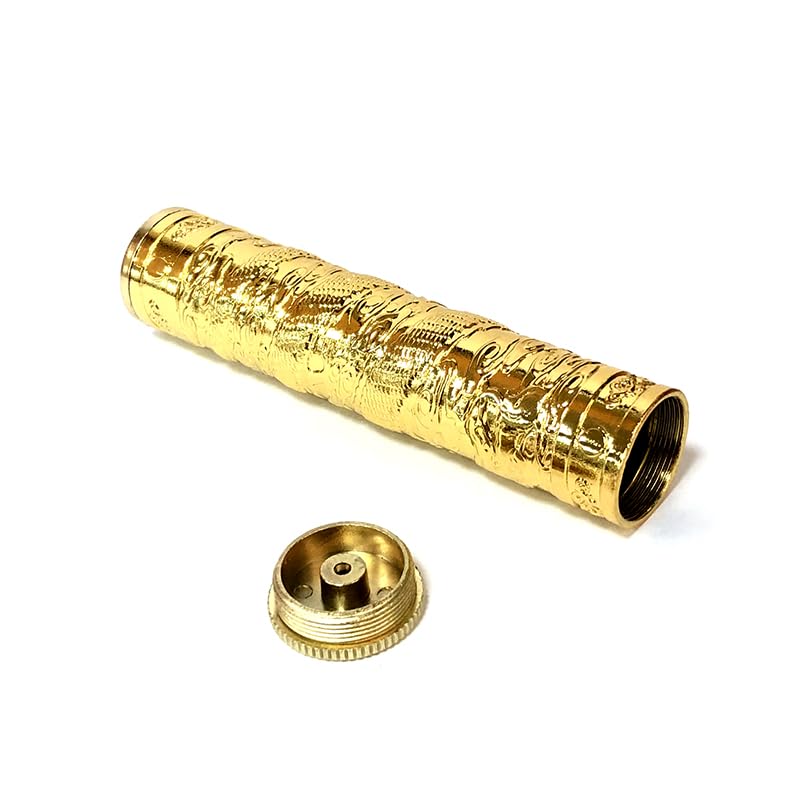 Estuche de cigarrillos de metal retro con diseño de dragón en relieve, estuche portátil hermético para cigarrillos impermeable (dragón dorado)
