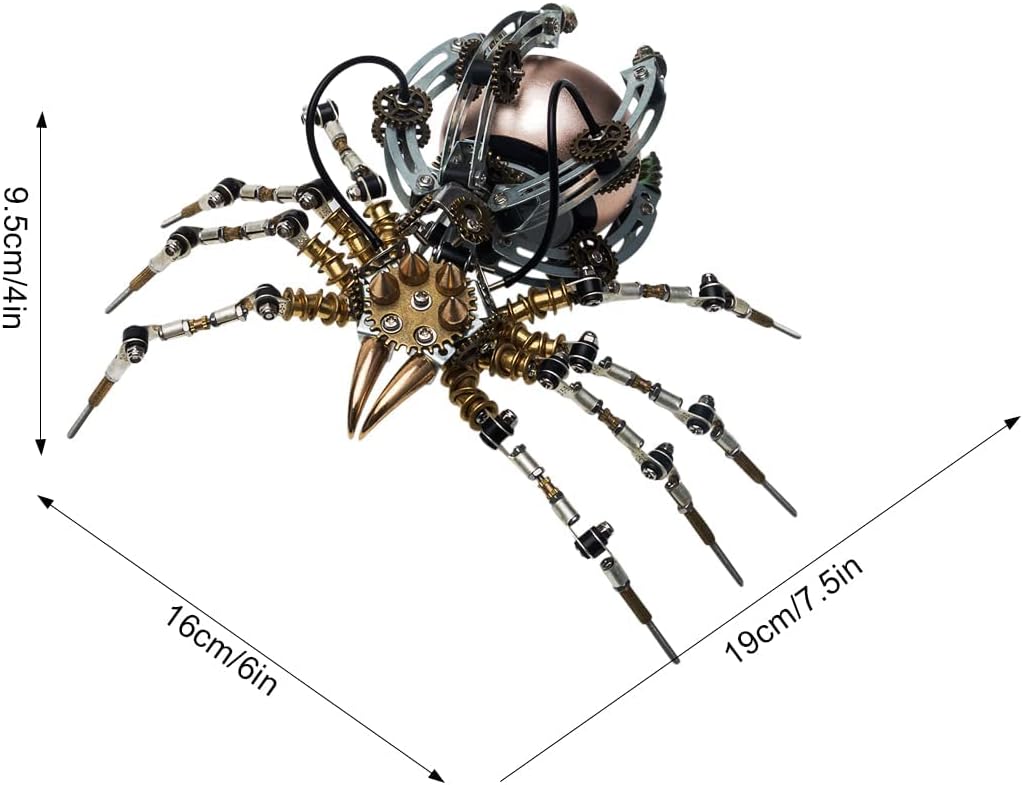 Metalkitor Steampunk Spider – Altavoz Bluetooth  Rompecabezas de metal 3D con 512 piezas, kit de montaje para niños y adultos  Adorno de escritorio