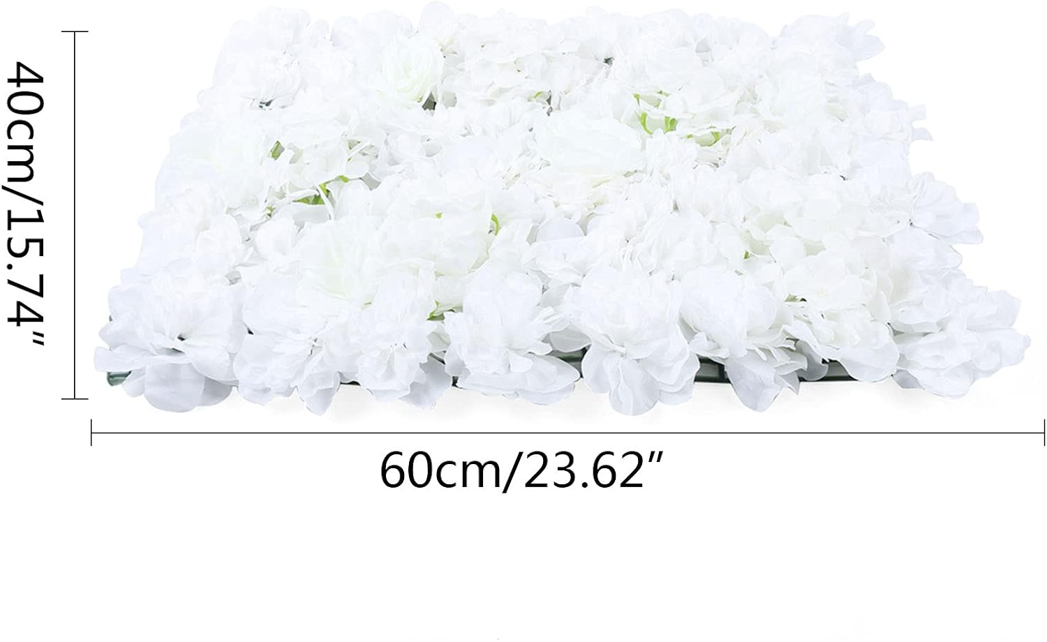 BINELUCOLU Paneles de pared de flores blancas, 9 piezas de rosas artificiales, paneles de flores para telón de fondo, decoración de bodas, fiestas,