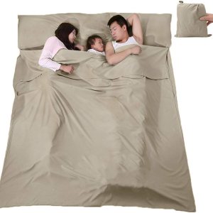Forro para saco de dormir, ligero portátil, suave hoja de viaje y camping, con bolsa compacta y de transporte, para viajes, hotel Forro para saco de dormir, ligero portátil, suave hoja de viaje y camping, con bolsa compacta y de transporte, para viajes, hotel