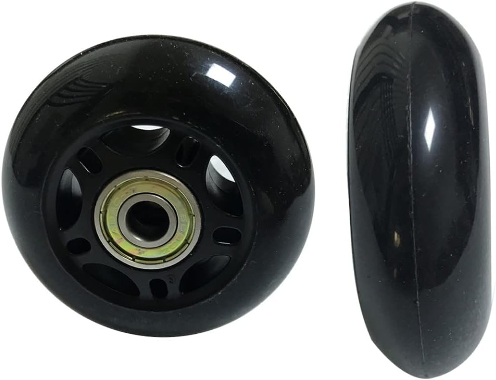 GSHFIGHTING – Juego de 2 ruedas negras de repuesto para maleta, 2.953 in x 0.945 in2.95 x 0.94 pulgadas, ejes de 1.772 in, ruedas de repuesto para