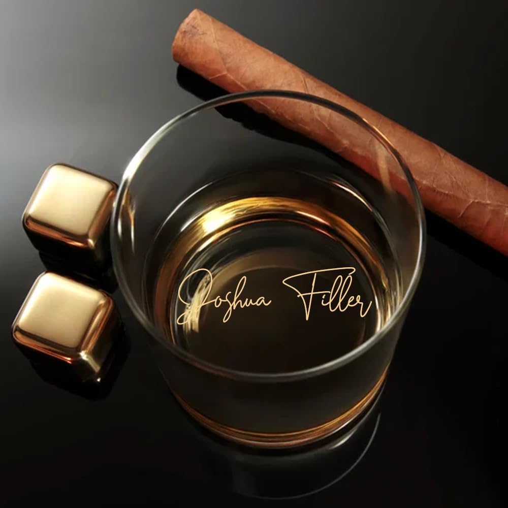 Noni Vasos de whisky personalizados de alta calidad, gafas antiguas con nombre personalizado, vasos para beber con monograma, regalos de whisky para