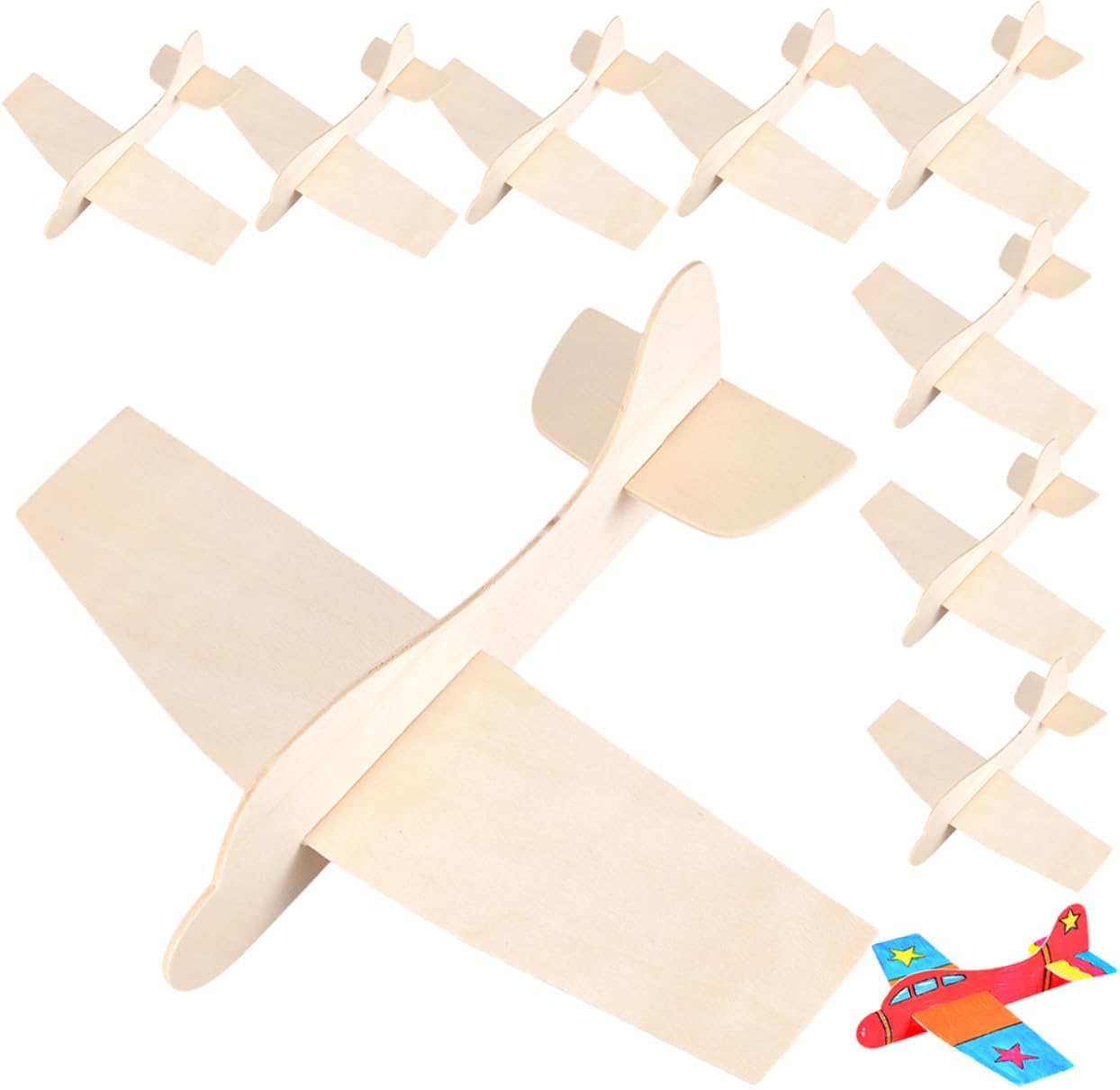 NOLITOY 10 Uds. de madera en blanco aviones de papel aviones montar avión decoración fiesta avión modelo avión juguetes madera juguete volador