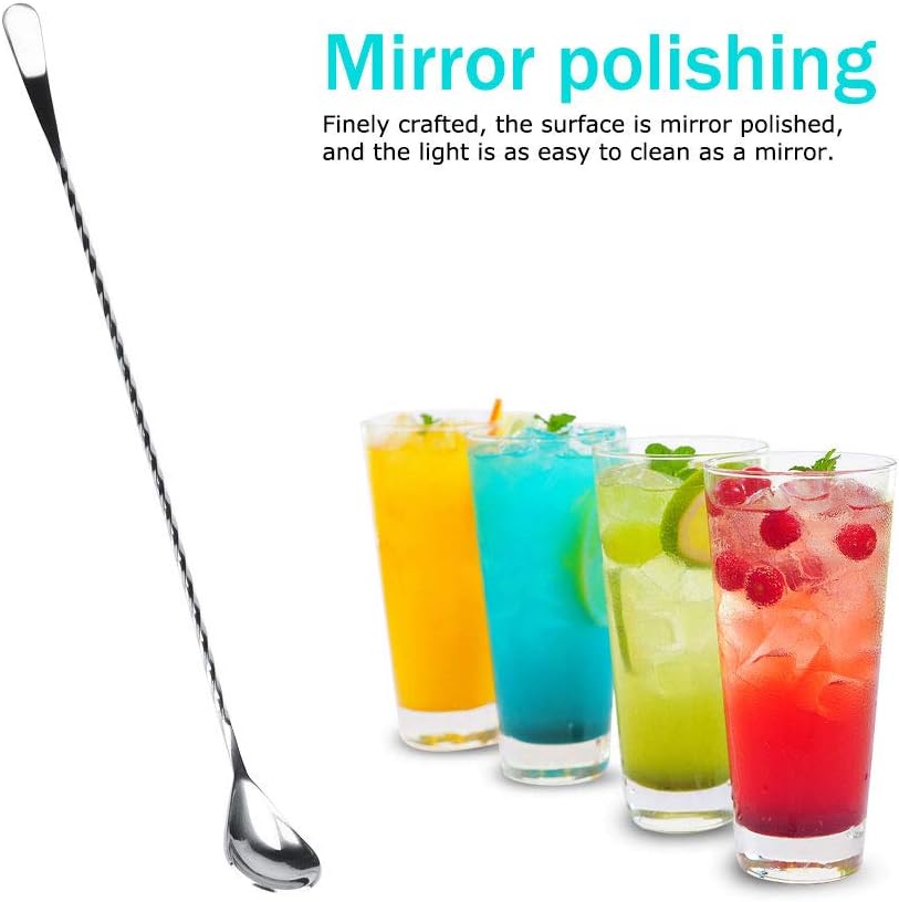 15.8in Bar Spoon, Stainl Steel Mixing Spoon,Bar Cocktail Shaker Spoon,Mixing Drink Puddler Mixer,Cocktail Stirring Spoon for Home and bar Use