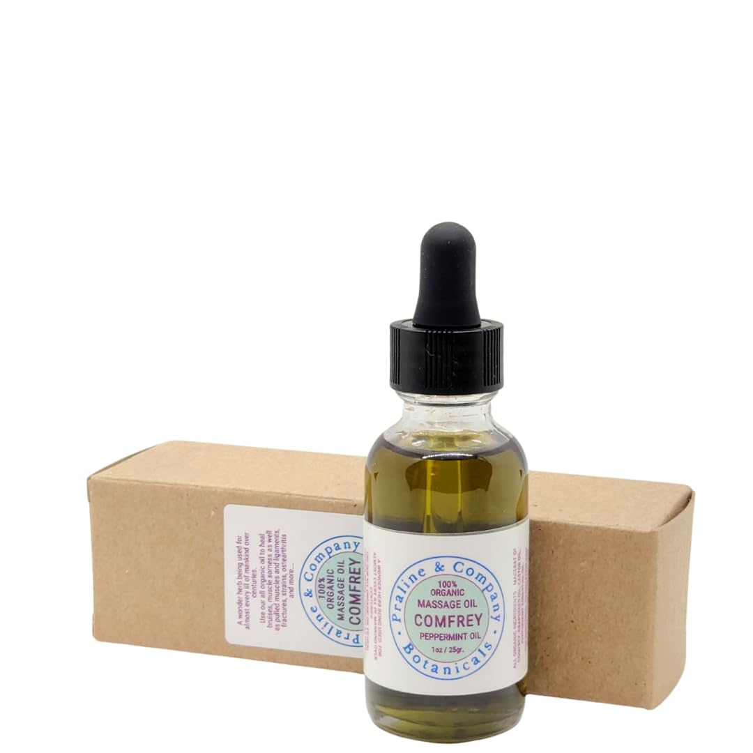 Comfrey Massage Oil for Deep Relaxation and Wellness – Moisturize Your Skin – 100% Organic & Natural – Handmade with Macerat Of Comfrey, Peppermint