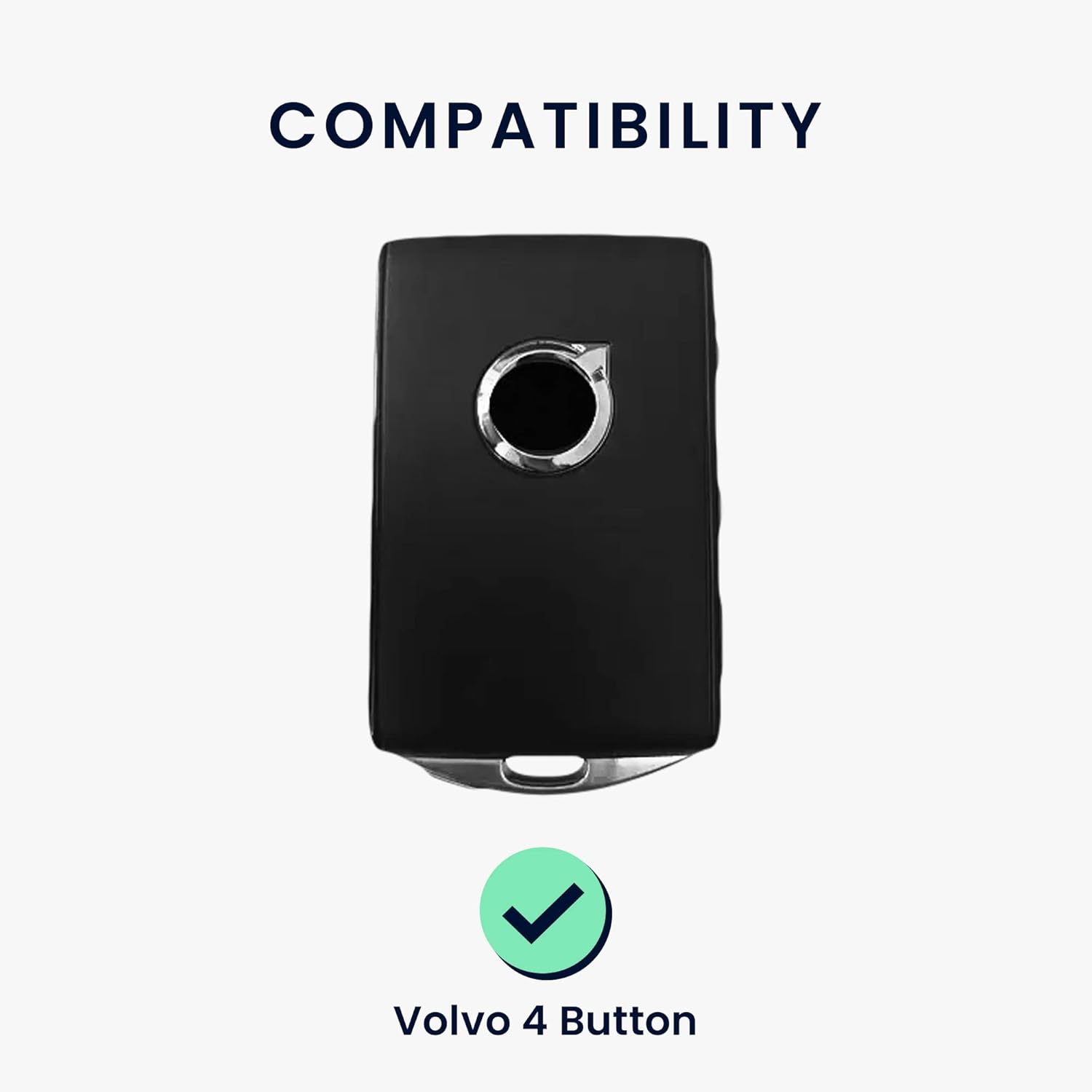 kwmobile Funda para llave compatible con Volvo 4-Tasten Autoschlüssel Go Keyless Go – Funda protectora para llave de coche, color blanco y dorado