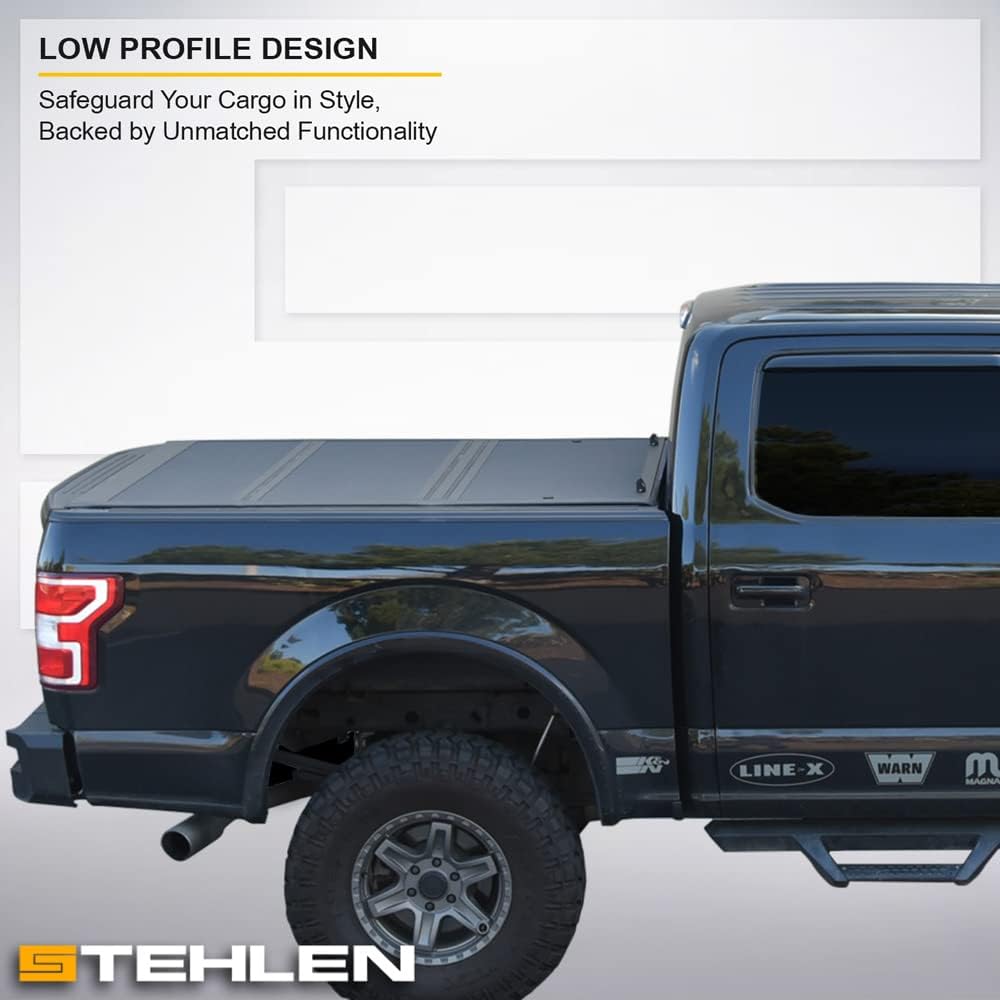 642167822349 Compatible con Ford F250  F350  F450 Superduty 2017-2022 de 6.75 pies (81 pulgadas) cubierta rígida de aluminio de perfil bajo de tres