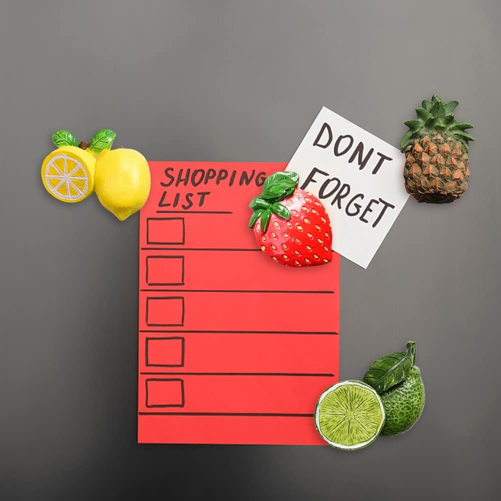 Imán de resina 3D para refrigerador de frutas, limón, fresa, piña, adornos magnéticos para refrigerador, calcomanías magnéticas para cocina, espacio