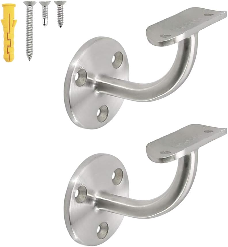 Soporte de barandilla de montaje en pared de grado 316 de acero inoxidable para barandillas de 1-58 pulgadas o 1-12 pulgadas (paquete de 2)
