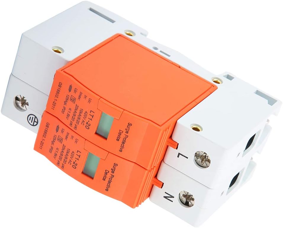 Dispositivo de protección de 2 polos, 1 unidad, protector de montaje en riel DIN, dispositivo de bajo voltaje, 10-20KA 420V, protección electrónica