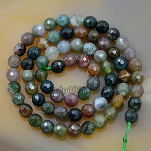 AD Beads – Cuentas de piedras preciosas naturales facetadas redondas espaciadoras sueltas de 0.157in a 0.394in (0.236in, ágata india facetada) AD Beads – Cuentas de piedras preciosas naturales facetadas redondas espaciadoras sueltas de 0.157in a 0.394in (0.236in, ágata india facetada)