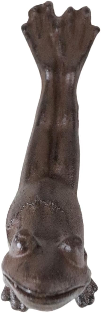 Ebros Gift Tope de puerta de hierro fundido rústico con diseño de rana de sapo para yoga, decorativo, coleccionable, estatua de cuña