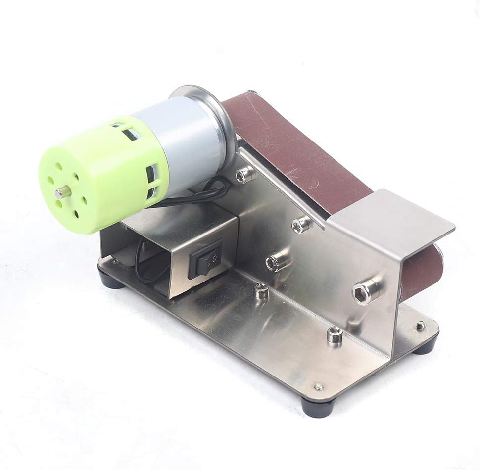 Amoladora de correa eléctrica, mini amoladora de ángulo fijo de 15 grados, velocidad ajustable de 4000-8000 RPM, afilador de 100 W, 24 V,