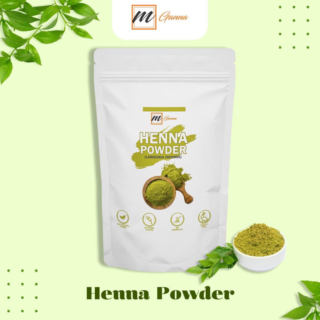Polvo de henna 100% natural puro Lawsonia inermis para tinte y color para el cabello, sin gluten, sin parabenos, sin rellenos, sin sulfatos, sin PPD