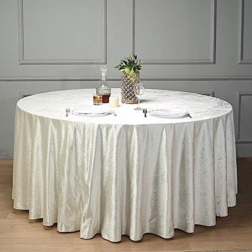BalsaCircle – Mantel redondo de terciopelo de 120 pulgadas color marfil de alta calidad, para bodas, recepciones, fiestas, eventos, hogar, catering,