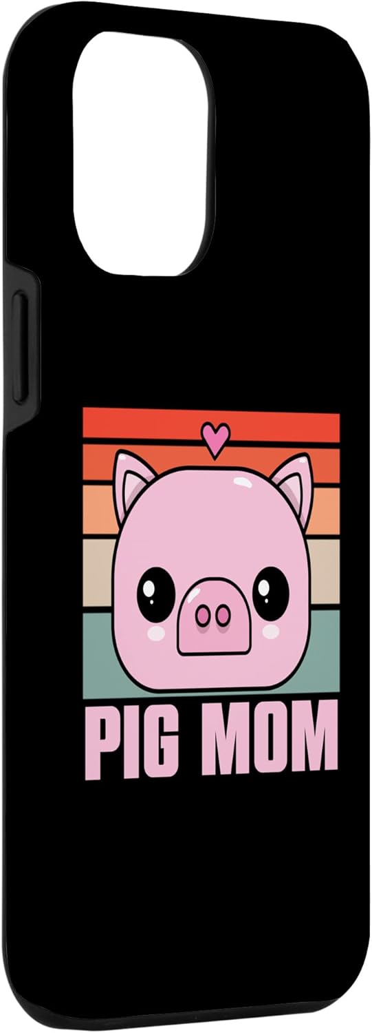 iPhone 13 Pro Max Retro Mini Pig Mom  Vintage Miniature Pig Owner Case