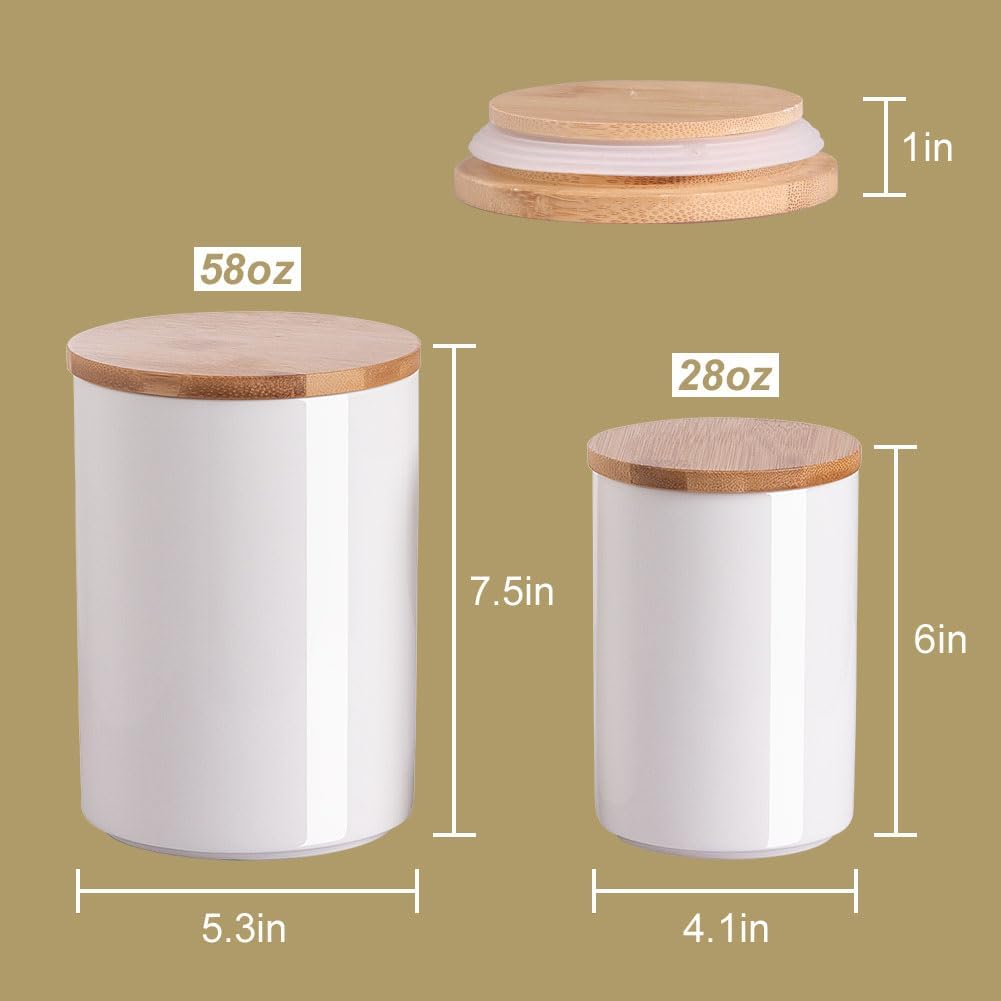 Sweejar Juego de recipientes de cerámica para almacenamiento de alimentos, recipientes apilables para encimera con tapas herméticas Boomboo para