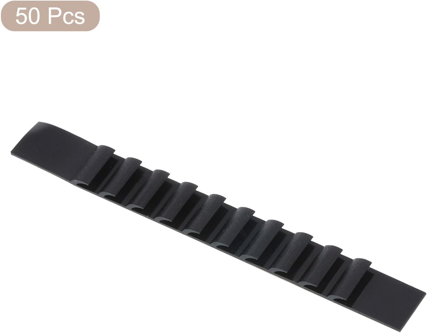 uxcell 50 tiras adhesivas de silicona antideslizantes para colgar ropa para perchas de madera y plástico, color negro (3.54 x 0.39 pulgadas)