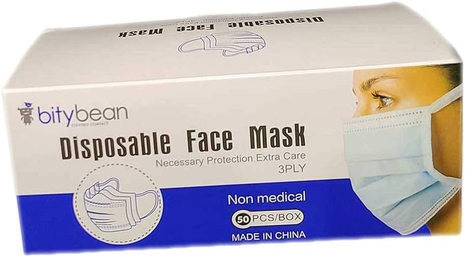 2000 máscaras faciales desechables azules, 2,000 protectores de 3 capas, transpirables, cómodas, cubiertas para la narizboca para el hogar y la